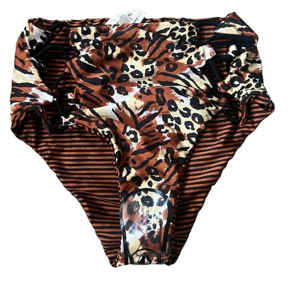 Volcom Roam Free Highwaist Bikini Bottom Floral/Stripes NWT Size XS - Picture 6 of 12